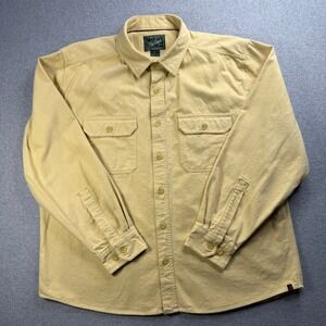 Woolrich Flannel Shirt Mens XL Yellow Excellent Long Sleeve Cotton Button Down